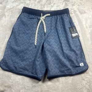 NWT 7Diamonds Men's Small Core Active Short Blue Geometric Stretch Recycled 8in